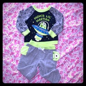 NWOT 12M Baby Matching Sweatsuit Gray Blue